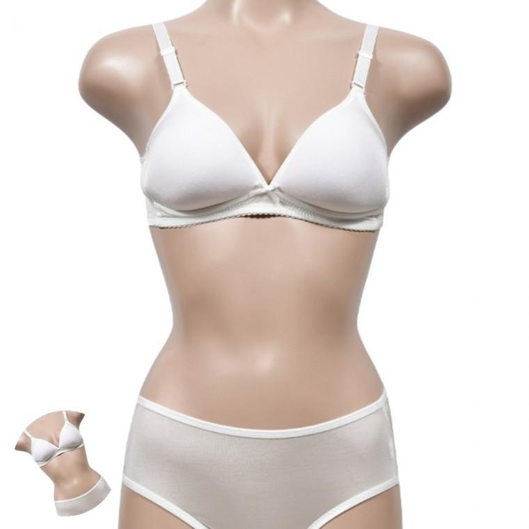 여성 노와이어 인견 몰드 브라 팬티 세트 몰드브라 여자속옷 인견브라