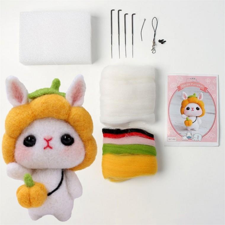 DIY 양모펠트 키트 호박토끼 DIY양모펠트