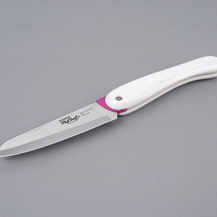 부엌칼 휴대용 접이식 과도 캠핑 칼날 낚시 안전장치 스테인리스 90mm 등산