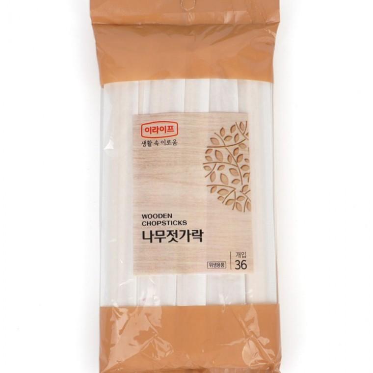 일회용 나무젓가락 36개입 간편 휴대 위생 도시락 개별포장 외식 가정 일회용젓가락