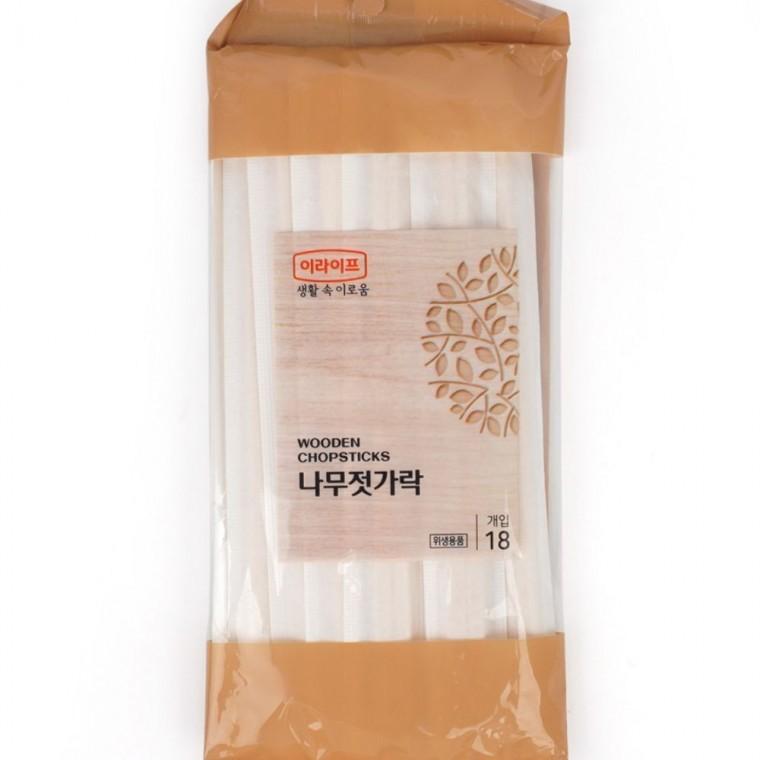 일회용 나무젓가락 18개입 간편 휴대 외식 가정 도시락 개별포장 위생 대량나무젓가락