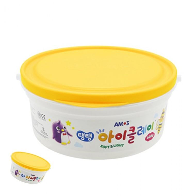 점토공예 컬러클레이 클레이만들기 클레이점토 점토놀이 탱탱 아이클레이 대용량 버킷 400g 노랑