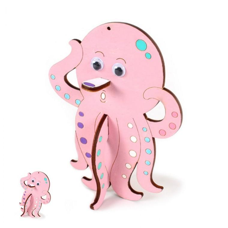 목재조립키트 나무판모형만들기재료 모형만들기 방학숙제만들기 나무모형집 우드동물 문어