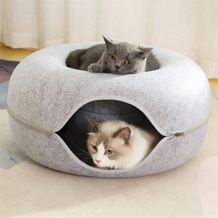 고양이 도넛 숨숨집 60cm 핑크 고양이침대