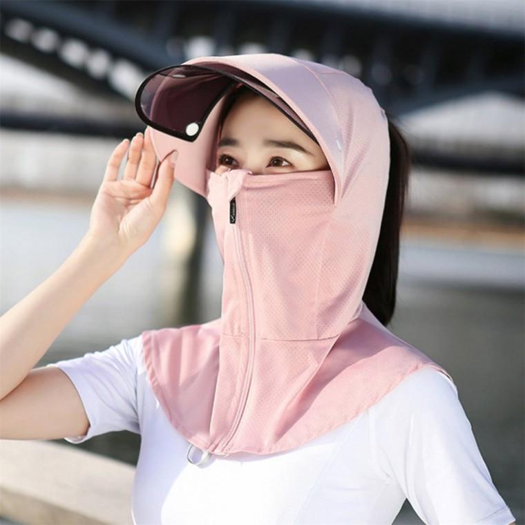 풀커버 햇빛가리개 썬캡 핑크 캠핑썬캡