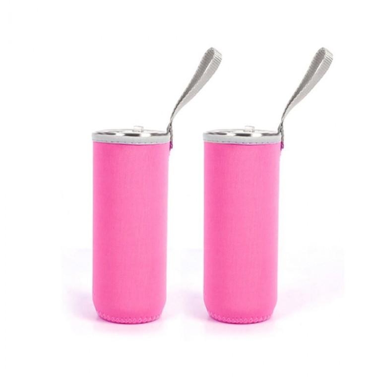 네오프렌 물병 파우치 2개 280ml 핫핑크 물병보호커버