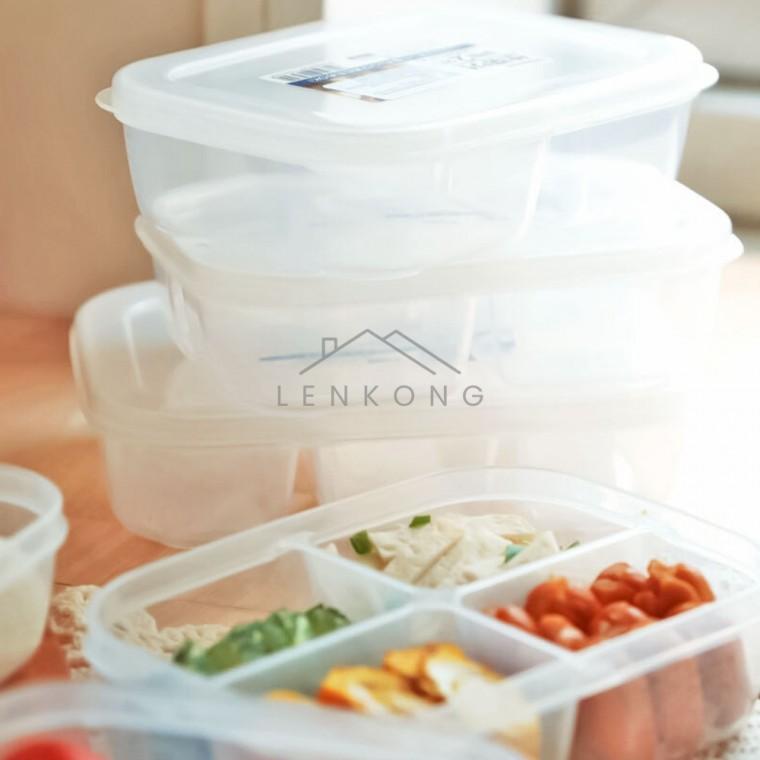 밀폐 반찬통 3종 세트 사각반찬통 나카야반찬통 3칸반찬통 칸막이반찬통 사각플라스틱용기