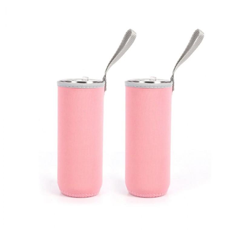 네오프렌 물병 파우치 2개 280ml 라이트핑크 휴대용물병파우치