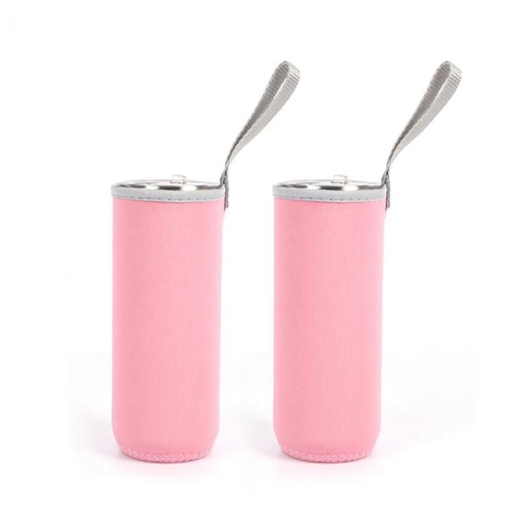 네오프렌 물병 파우치 2개 360ml 라이트핑크 이슬흡수파우치