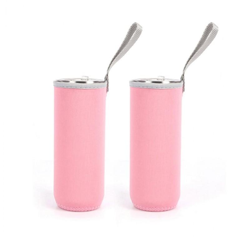 네오프렌 물병 파우치 2개 420ml 라이트핑크 야외활동파우치
