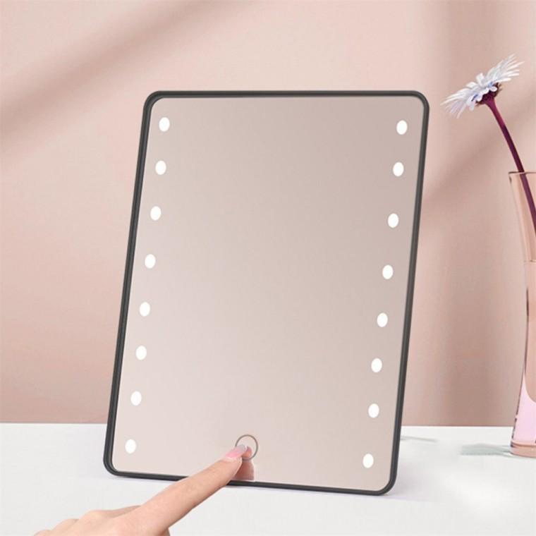 3단 LED 조명거울 블랙 인테리어LED 거울 3단