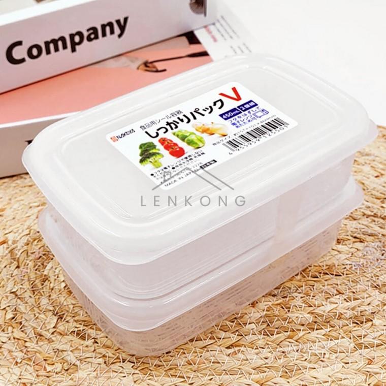 반투명 밀폐통 V 450mL 2P 젓갈통 견과류용기 냉동밥보관용기 견과류통 냉동실정리용기