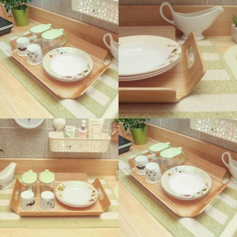 키친 우드 트레이 손님맞이 카페