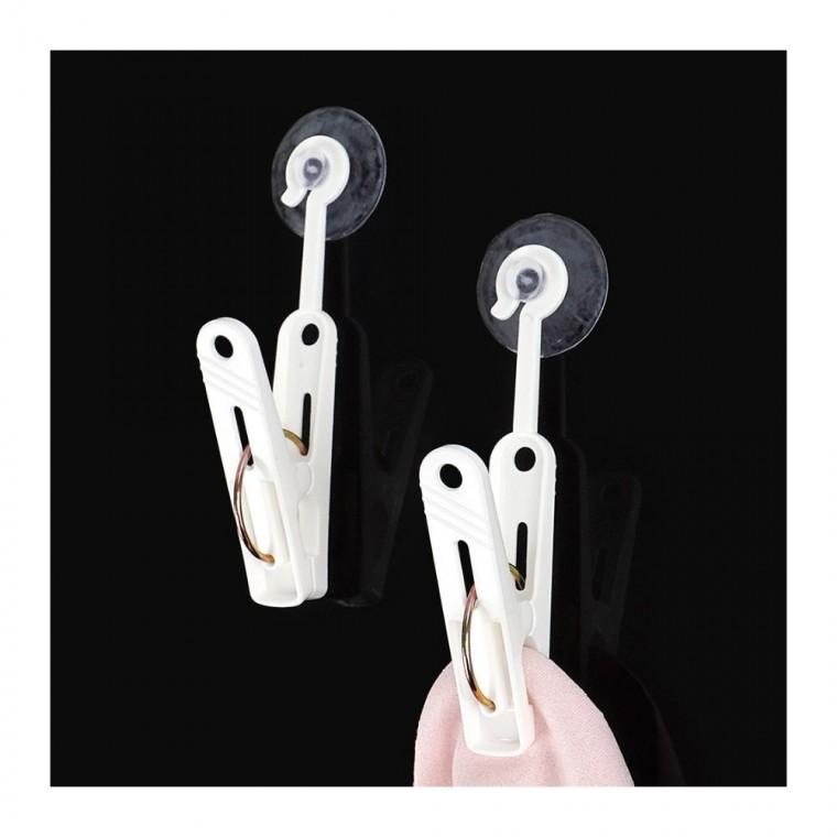 6P 흡착 빨래집게 창문 양말 부착 찝게 고정 유리 욕실 속옷 건조 베란다