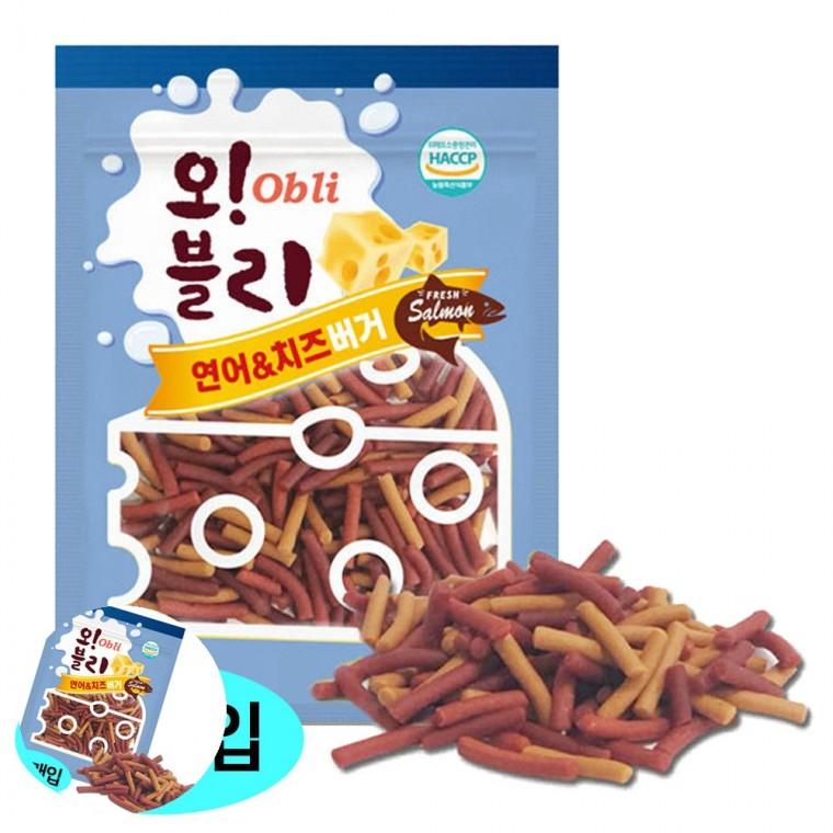 강아지생선간식 애견영양간식 애완견간식 강아지영양간식 강아지훈련간식 연어 치즈버거 100g x 80개입 1박