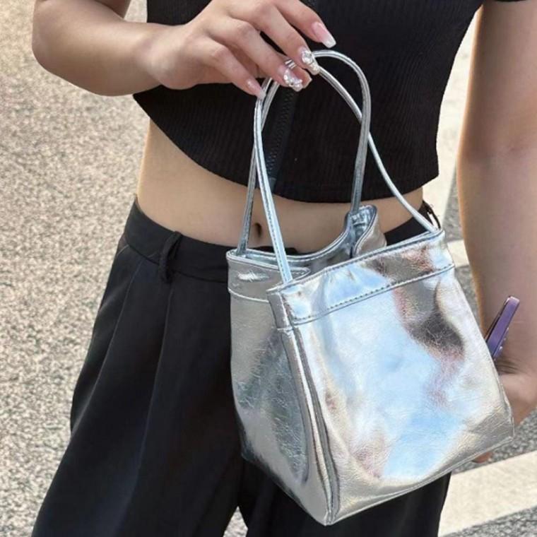 여성 가벼운 미니 토트 핸드 백 여자 손 가방 실버 손가방 핸드백 토드백 예쁜 토트백