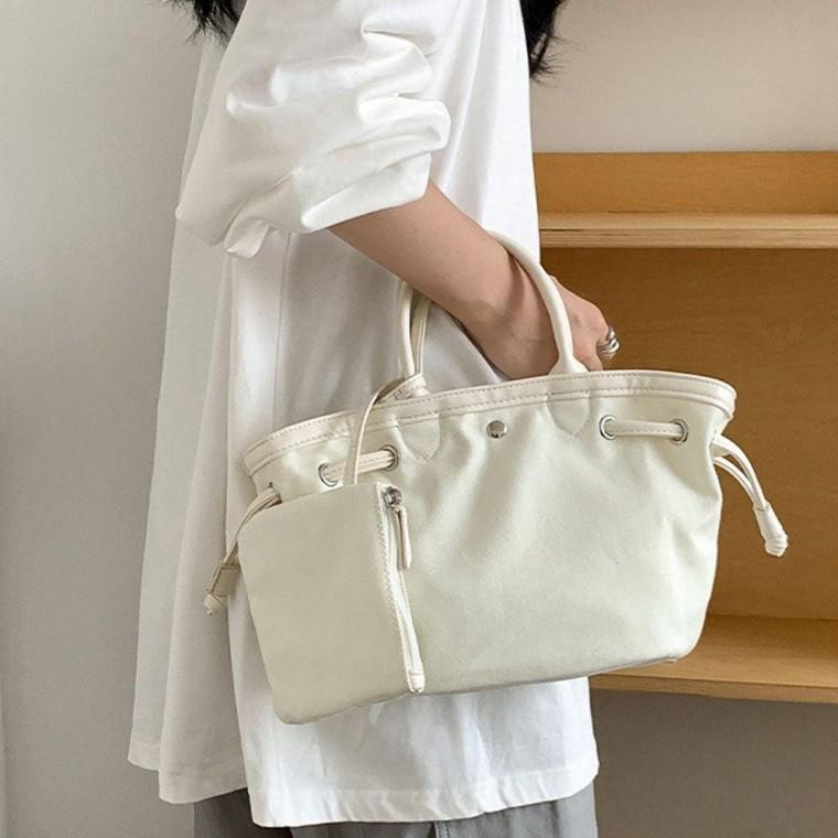 캔버스 토트백 데일리 핸드백 여성 손 가방 아이보리 토드백 가벼운 여자 30대 여행