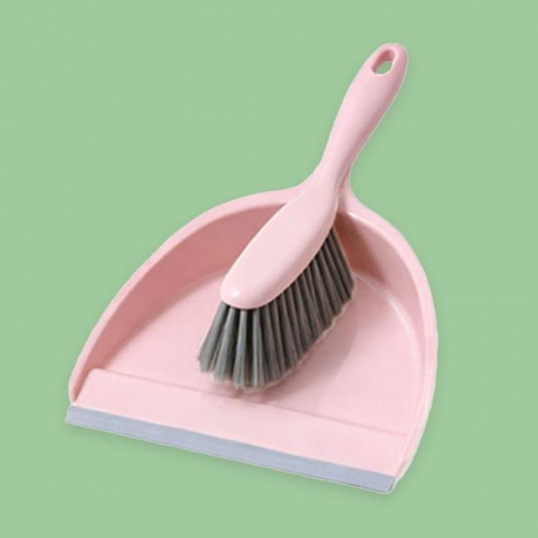 책상 청소 빗자루 쓰레받이 쓰레받기 세트 핑크 실내 기받이 사무실 청소도 구세트 청소용