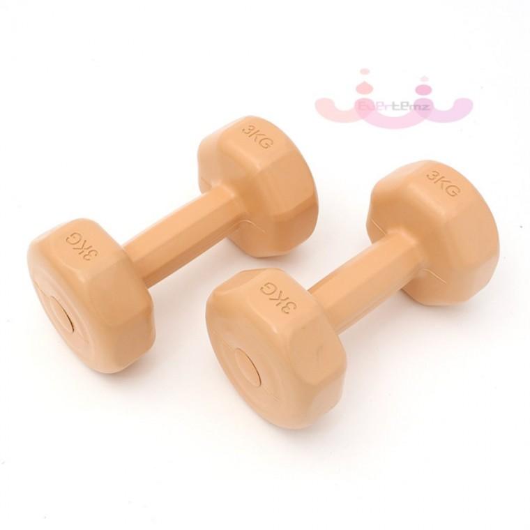 홈트 육각덤벨 2P 3kg 오렌지 운동용품 미용아령 아령세트
