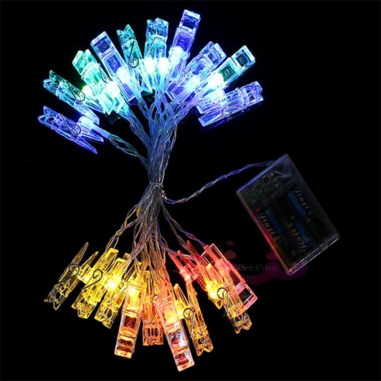 LED 가랜드 클립집게 전구 3m 컬러 점멸 무드등 전구가랜드 파티라이트