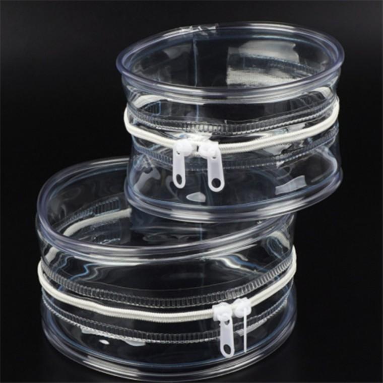 PVC 지퍼형 원형 투명 보관 파우치 케이스 여행용화장품파우치 투명보관케이스