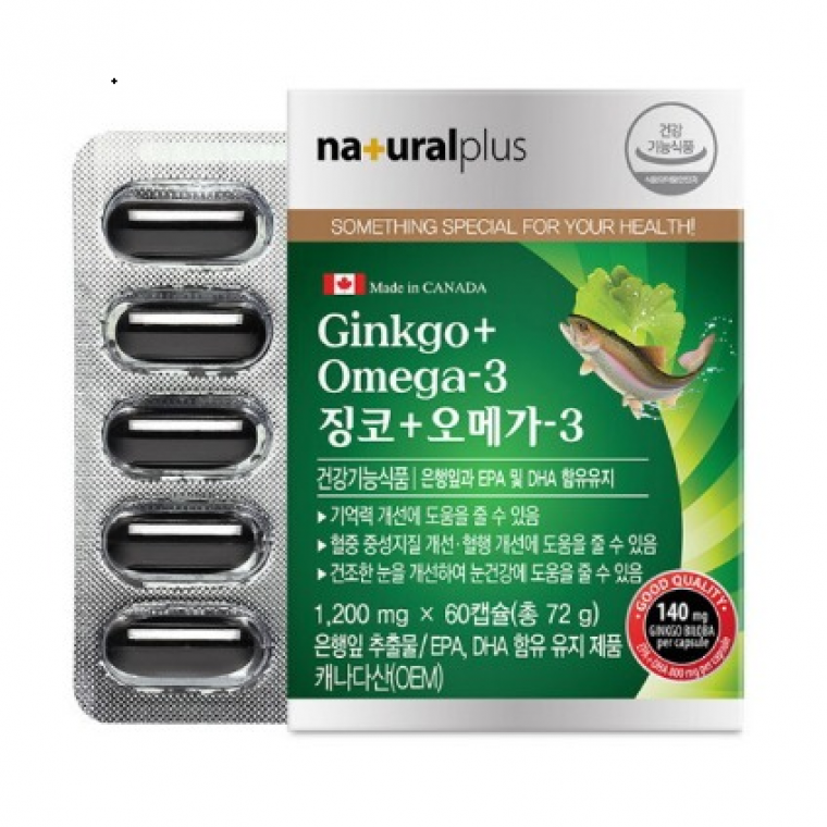 내츄럴플러스 징코+오메가3 1200mg x 60캡슐