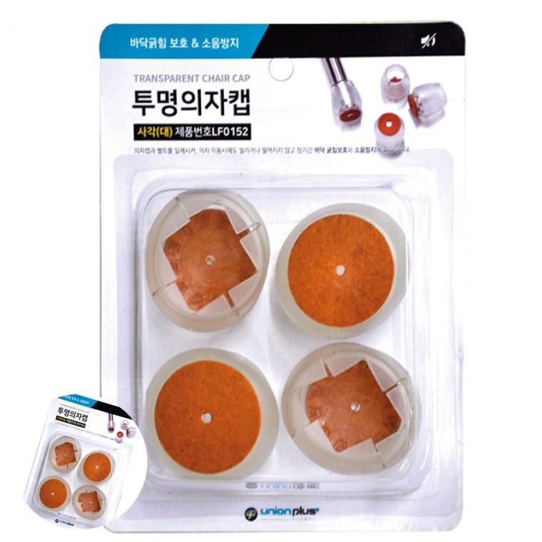 식탁소음방지 바닥보호스티커 가구소음방지 식탁의자소음방지 의자발커버 의자발 캡 체어슈즈 투명 사각 대