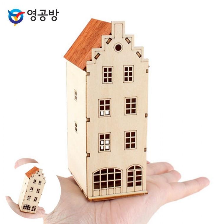 나무조립키트 목재조립 나무모형집 목재모형 모형만들기재료 미니 베른 하우스 B