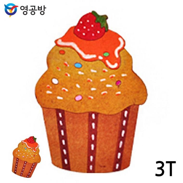 나무모형집 목재모형 만들기키트 나무판모형만들기재료 피규어 우드아트 컵케이크 3T 10개입 (연결구멍없음
