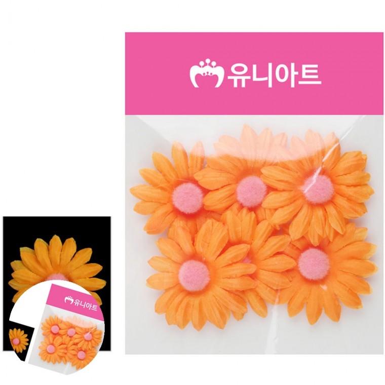 어린이집사계절환경판 조화꽃장식 어린이집환경구성 인조조화 컬러조화꽃잎 뿅국화 주황