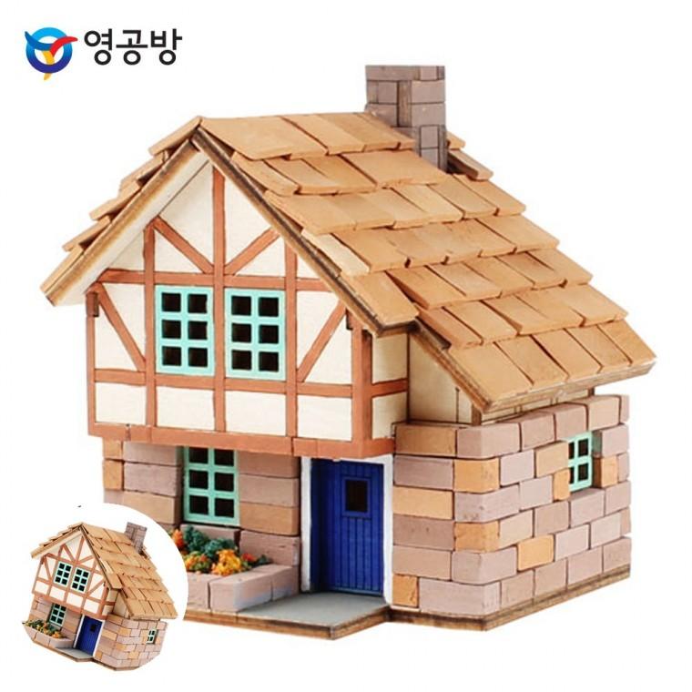 나무판모형만들기 모형만들기 목재모형 피규어 나무모형집 미니 벽돌 목조주택2