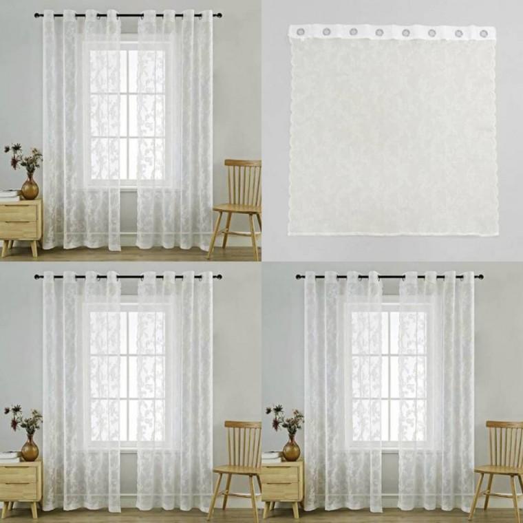 화이트 레이스 커튼 145cmx150cm 아일릿 거실레이스커튼 안방
