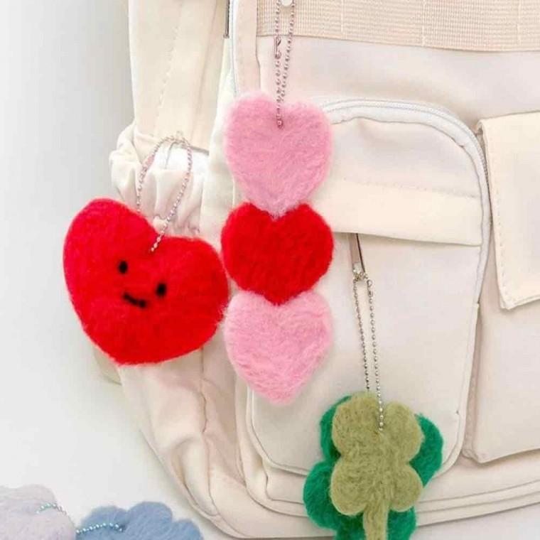 양모펠트재료 펠트인형만들기 인형만들기키트 클로버키링 펠트키링만들기 9p