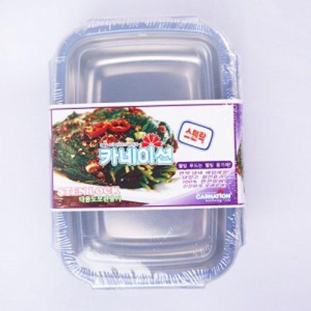스텐 밀폐 용기 반찬통 냉장고 보관 용기 사각 560ml