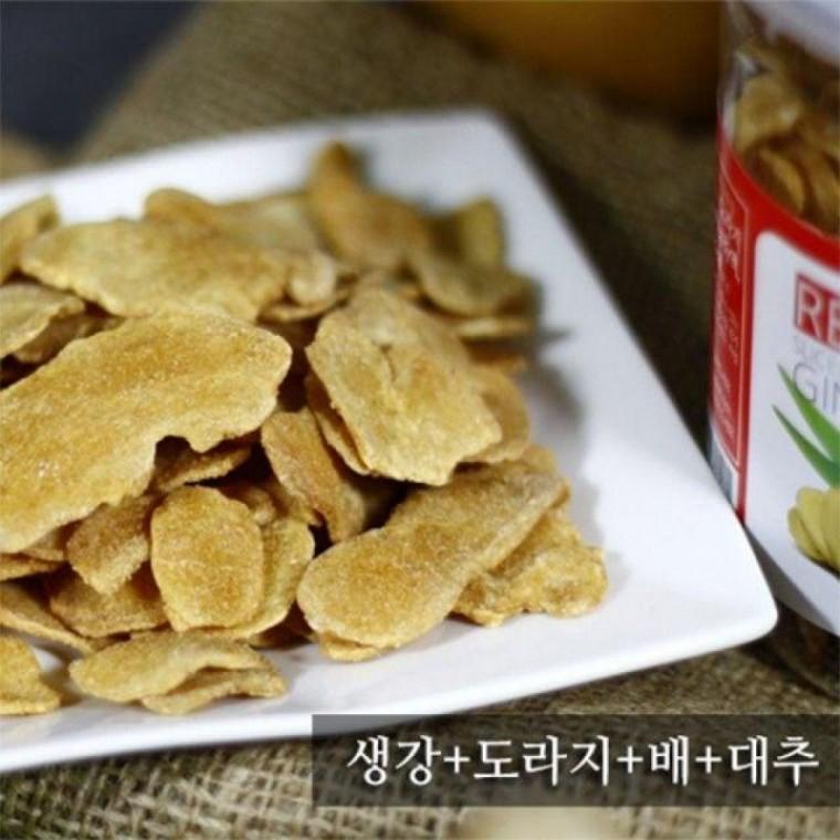 리얼 편강 진저빈 봉동 생강 절편 칩 과자 200g