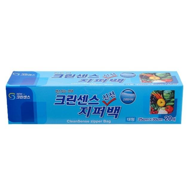 뽑아쓰는 지퍼백 대형 20매입 25x30cm 야채 과일 여행짐 다용도 간편 휴대 비닐 밀봉