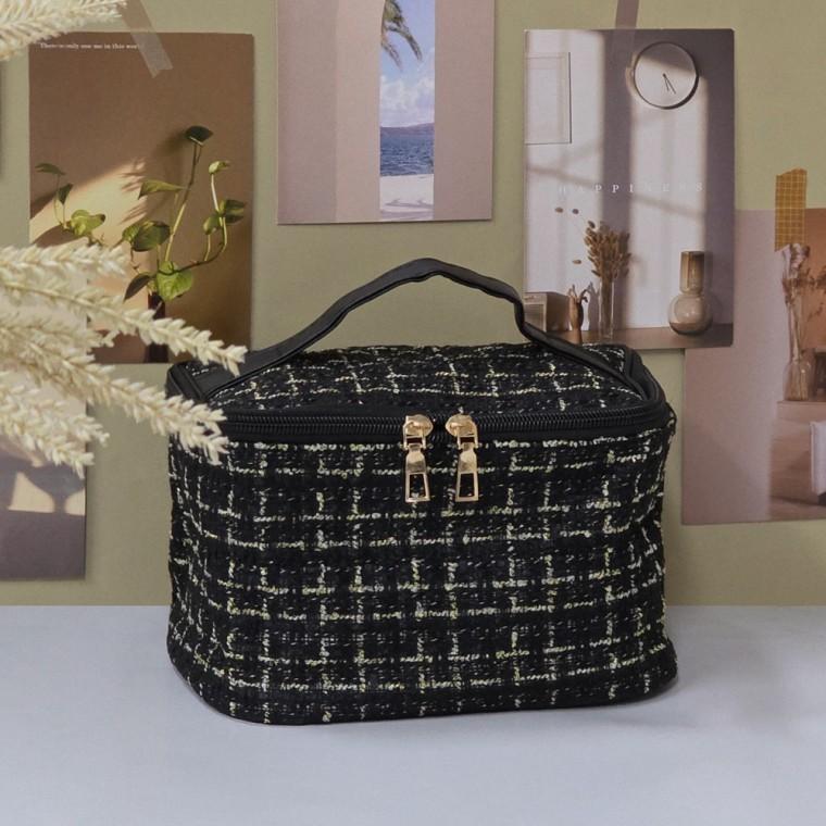 다용도 화장품 대용량 가방 여행용 [SEFR]메이크업 트위드 파우치