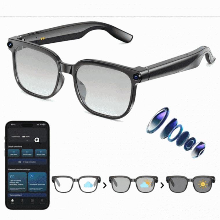 ai 스마트 안경 변색 렌즈 번역 해외여행 물체인식 남여 블루투스 sunglass