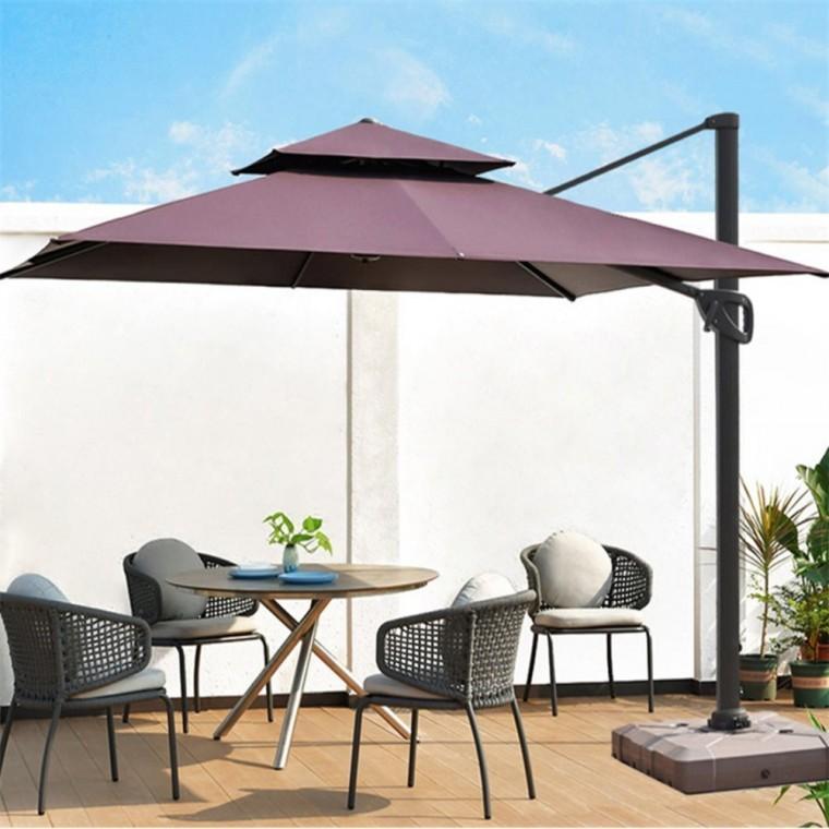LED 태양광 사각 파라솔 와인 그늘막