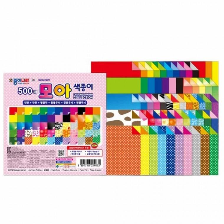 색종이 500매 (케이스) 미술색종이 종이접기종이 종이접기색종이 패턴색종이 양면색종이