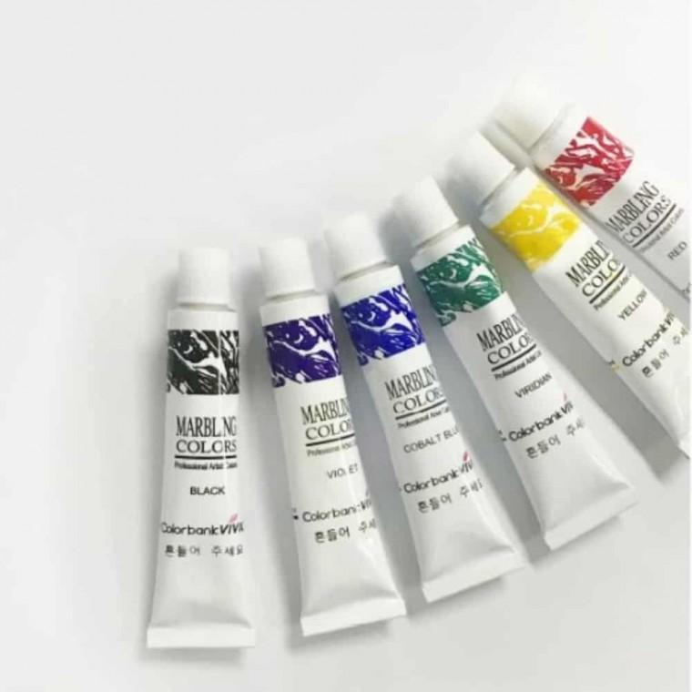 6색 마블링 물감 (12ml) 미술용물감 수채화재료 그림물감 초등수채화물감 수채물감