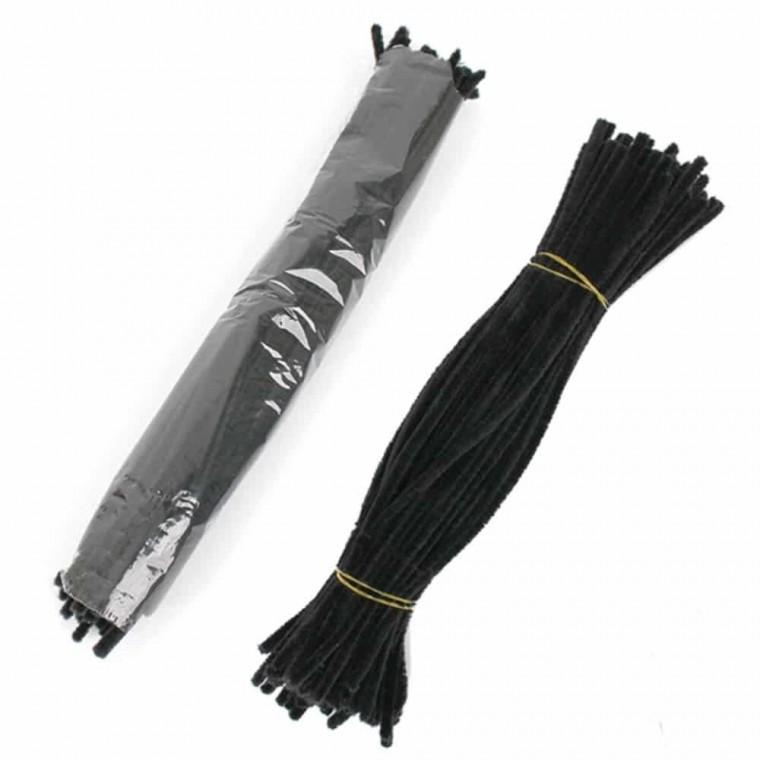 모루 검은색 30cm 100개입 모루끈 모루줄 뽀글이모루 와이어공예 만들기재료