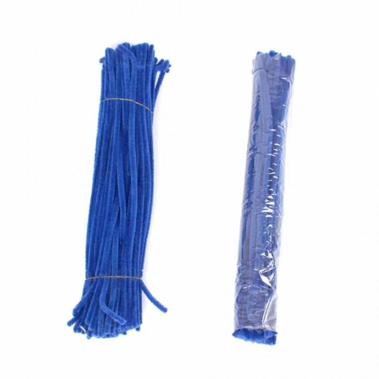 모루 파란색 30cm 100개입 공예용철사 공예철사 와이어공예 뽀글이모루 털철사