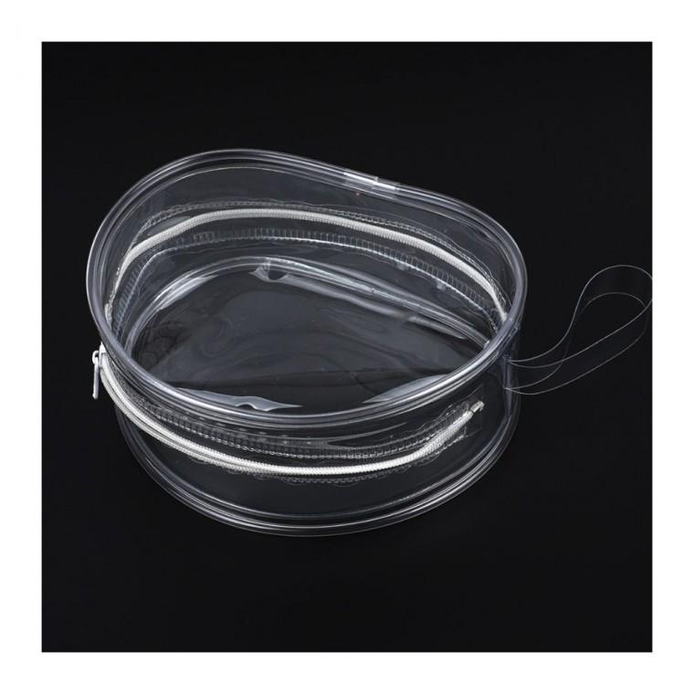 라운드 투명 PVC 귀걸이 소품 악세사리 보관함 파우치 휴대 방수 목걸이