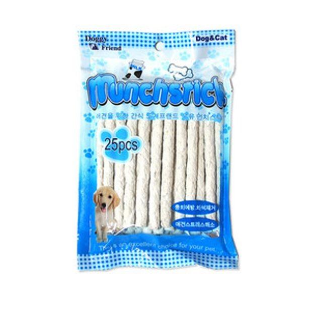 도기 강아지간식 반려견 애견 간식 우유 치즈스틱 25p