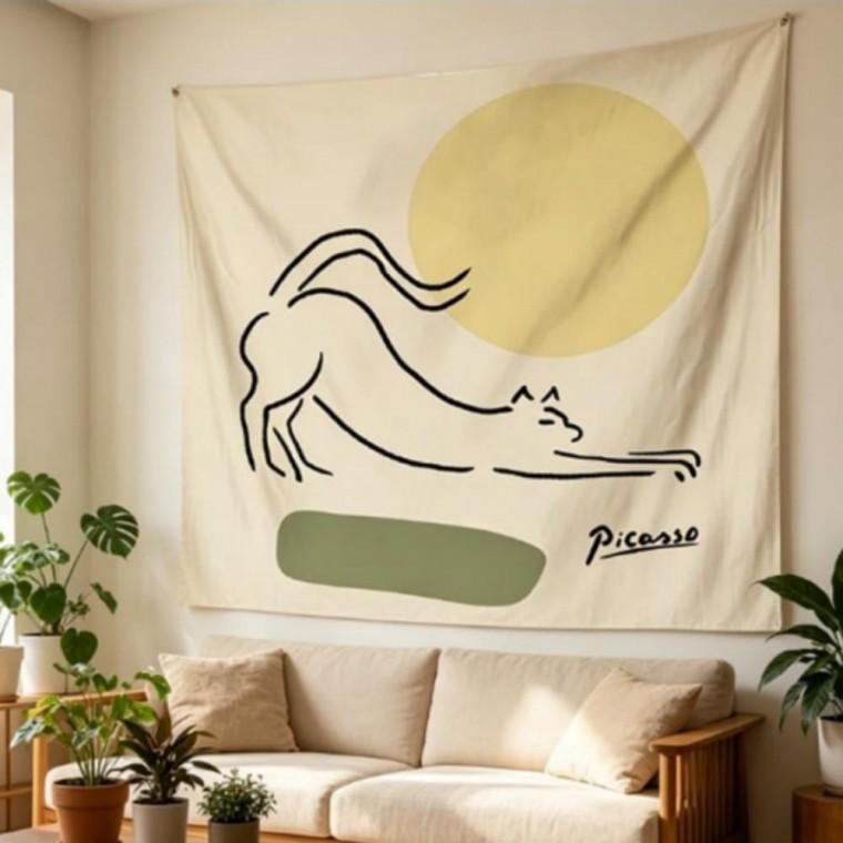홈데코 패브릭 포스터 벽 꾸미기 태피스트리 벽인테리어 커튼 100x70cm