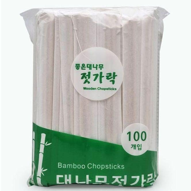 깨끗한 나무 젓가락 소풍 일회용 대나무 젓가락 100p