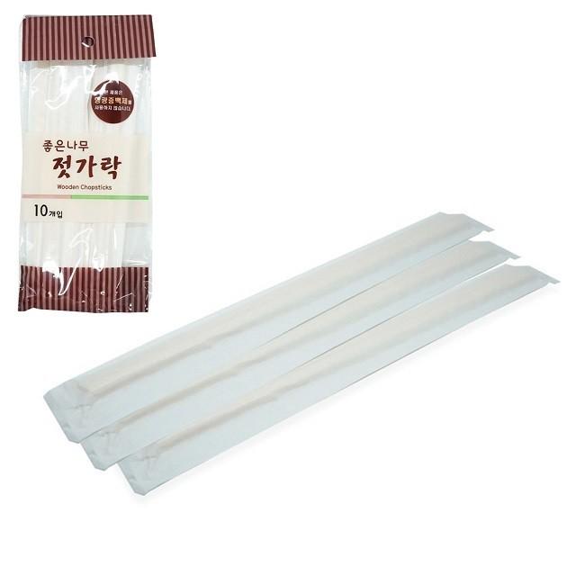 종이개별포장 일회용 나무젓가락 10p 나들이 소풍