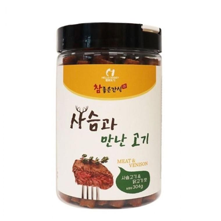 헬로도기 강아지 간식 애견간식 스틱 사슴닭고기 304g