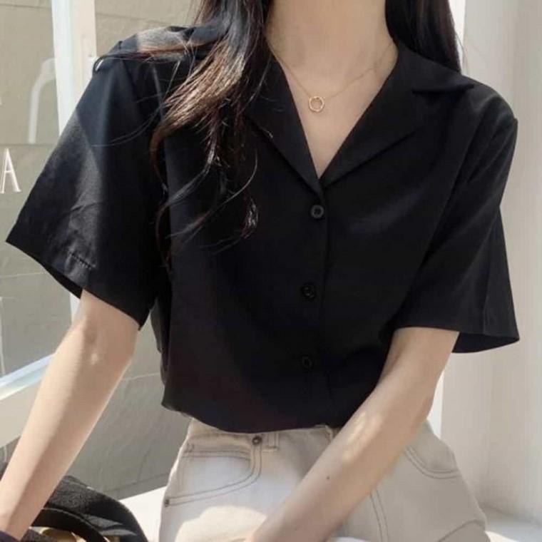 KSS 1068 여자카라반팔블라우스 출근룩블라우스 루즈핏블라우스 여성스러운블라우스